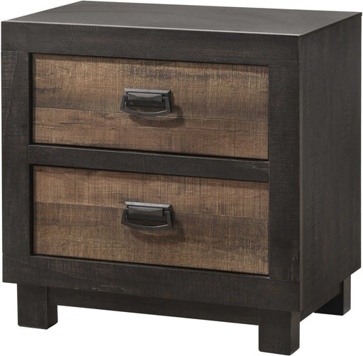 Elements International Harlington 2 Drawers Nightstand in Rustic Gray image