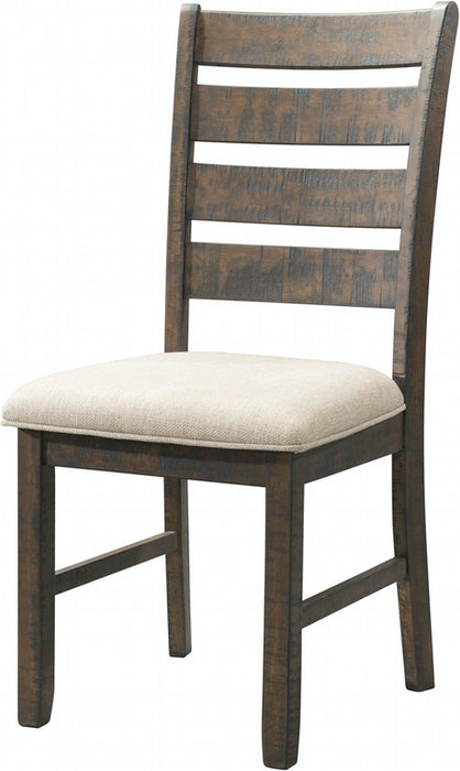 Elements International Jax Ladder Back Side Chair (Set of 2) in Smokey Walnut image