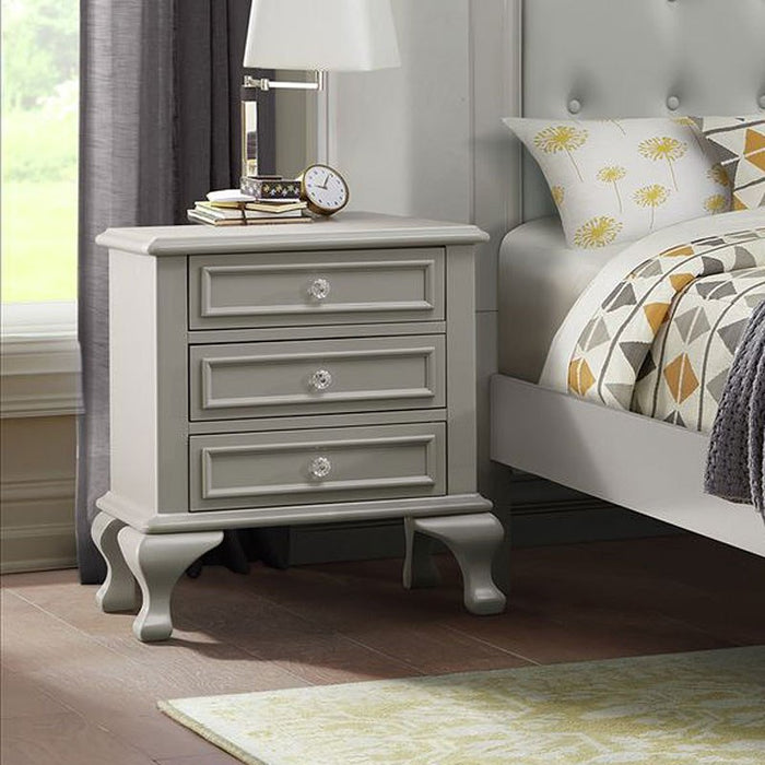 Elements International Jesse Youth Nightstand in Grey