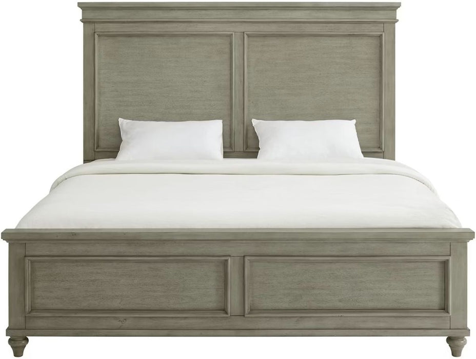 Elements International Kendari King Panel Bed in Grey