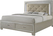 Elements International Platinum Queen Storage Bed in Golden Champagne image