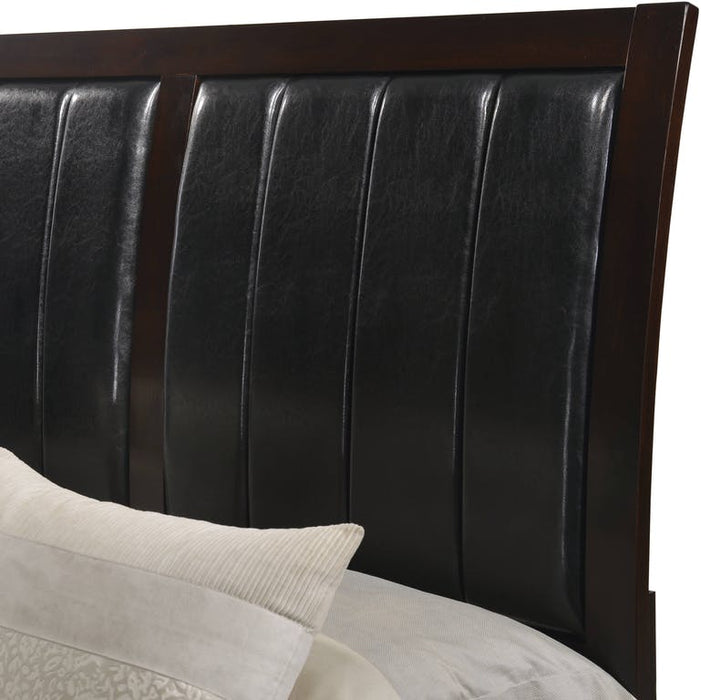 Elements International Lawrence Full Panel Bed in Espresso Lacquer