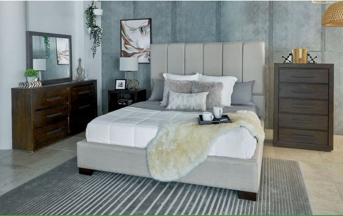 Elements International Magnum King Panel Bed in Grey
