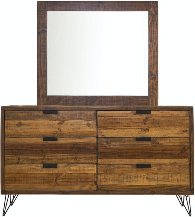 Elements International Cruz 6 Drawer Dresser in Brown