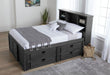 Elements International Vista Captain Bed Twin Storage Bed in Grey image