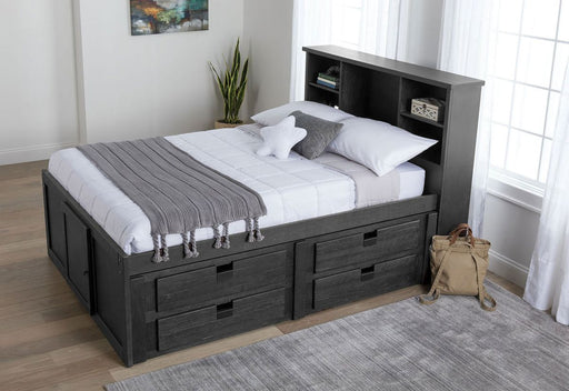 Elements International Vista Captain Bed Twin Storage Bed in Grey image