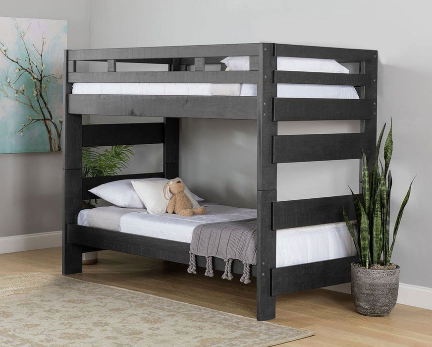 Elements International Vista High Top Twin over Twin Bunk Bed with Ladder in Grey image