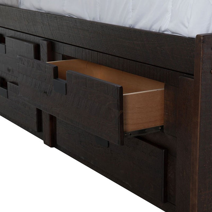 Elements International Vista Captain Bed Twin Storage Bed in Brown