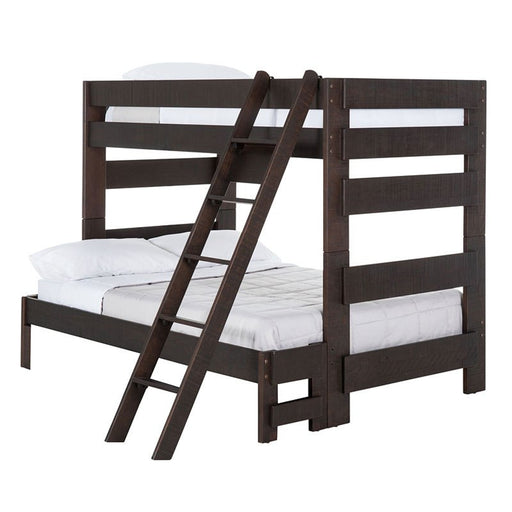 Elements International Vista Twin over Full Bunk Bed with Ladder in Brown image