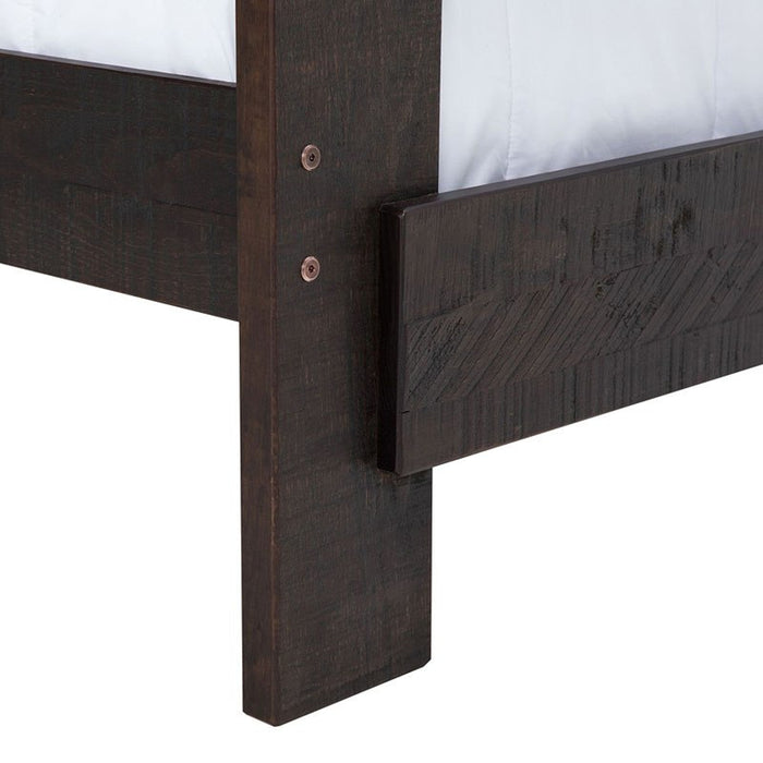 Elements International Vista Twin over Full Bunk Bed with Ladder in Brown