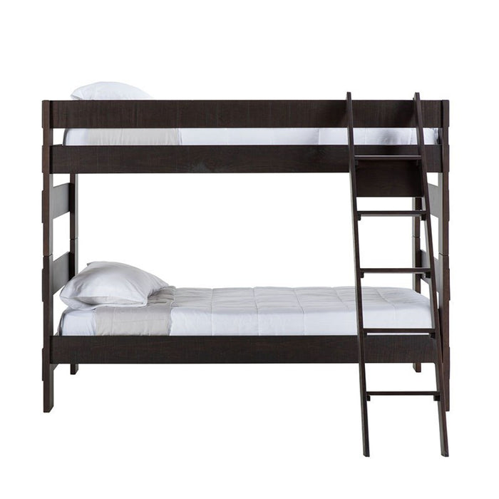 Elements International Vista Twin over Twin Bunk Bed with Ladder in Brown image