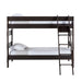 Elements International Vista Twin over Twin Bunk Bed with Ladder in Brown image