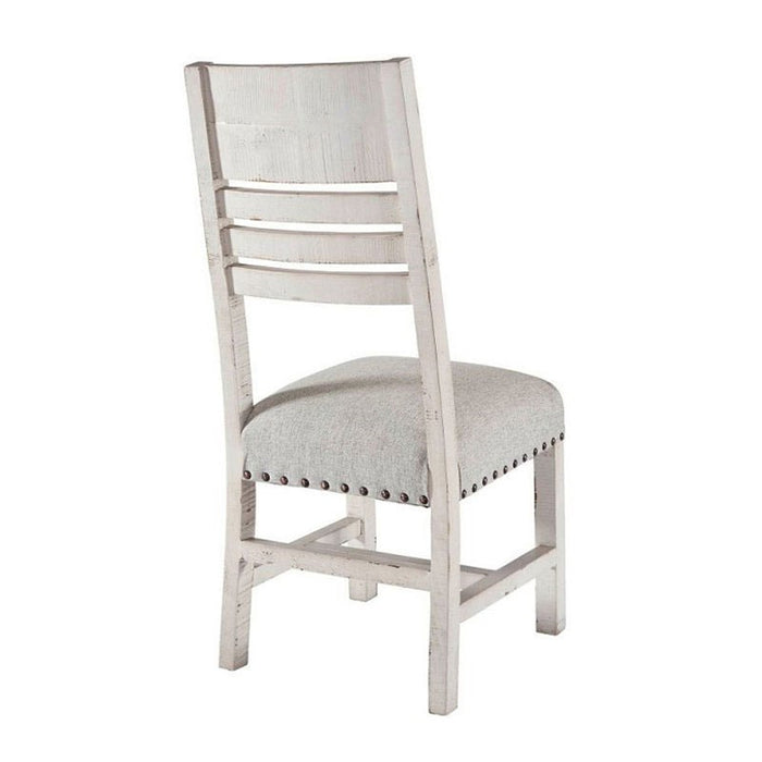 Elements International Condesa Wooden Back Side Chair (Set of 2) in White