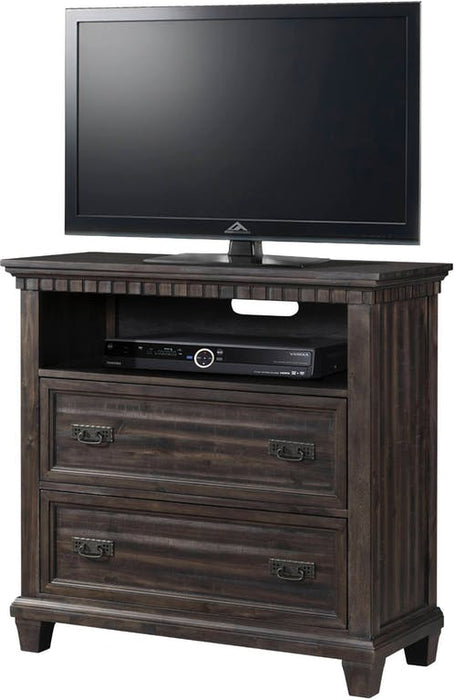 Elements International Morrison Media Chest in Smokey Gray Oak Lacquer image
