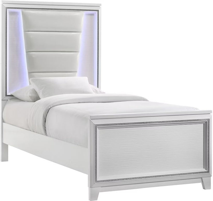 Elements International Moondance Twin Panel Bed in White image