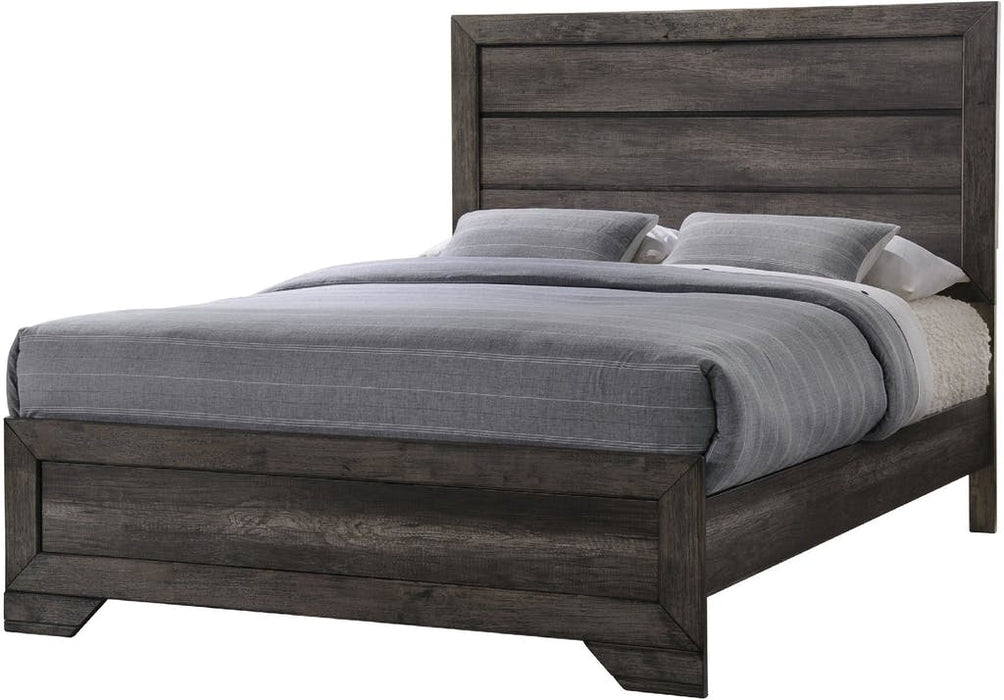 Elements International Nathan King Platform Bed in Gray Oak Lacquer image