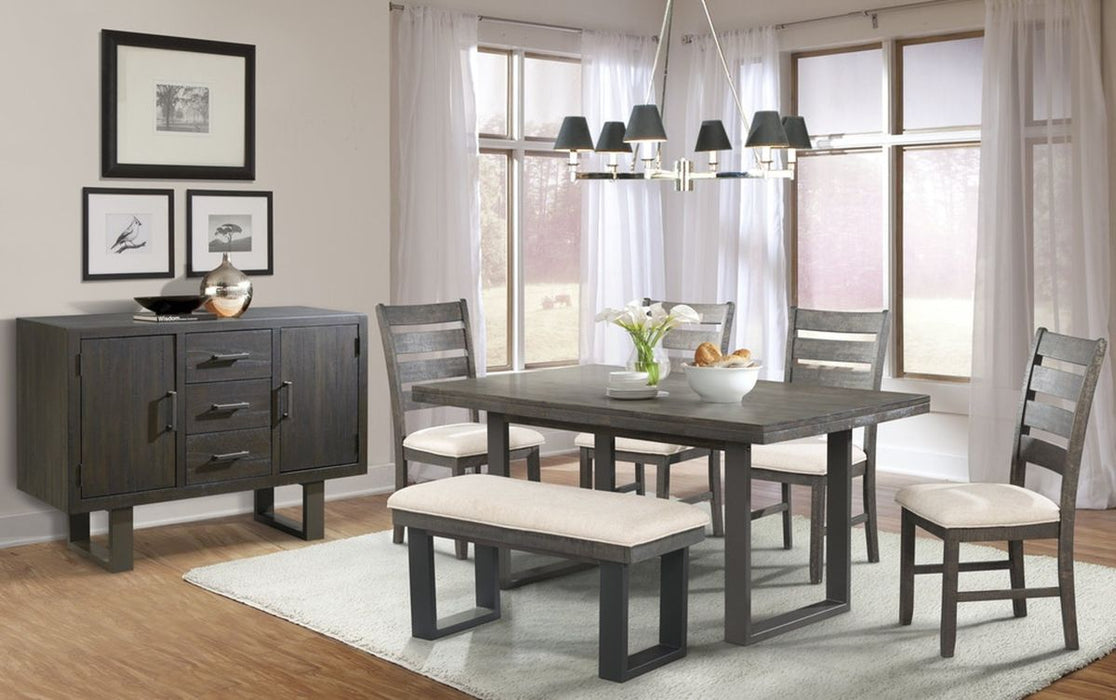 Elements International Sawyer Dining Bench in Smokey Dark Ash