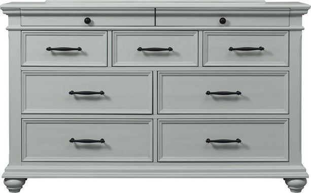 Elements International Slater 9 Drawer Dresser in Grey image