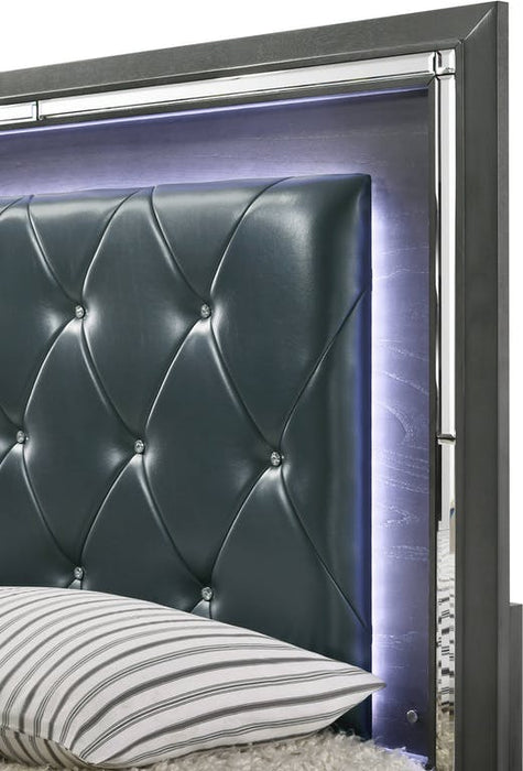 Elements International Titanium King Storage Bed in Gray